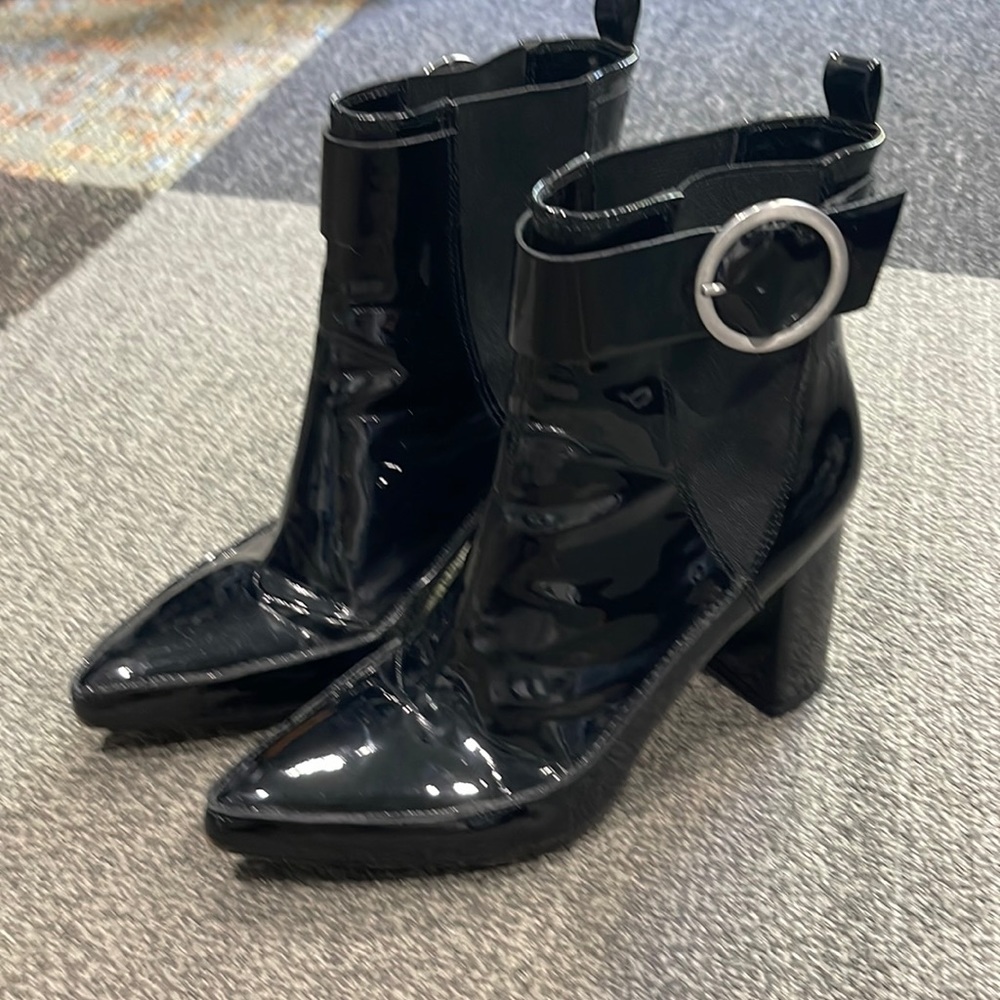 Black patent boots